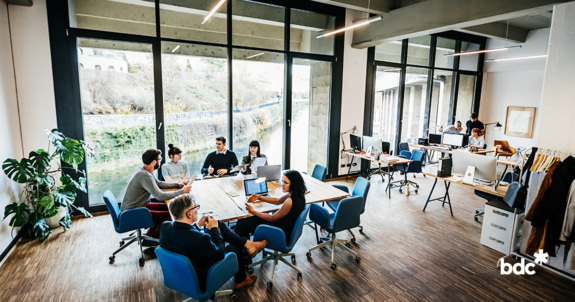 employees in a meeting