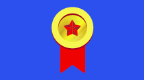 illustration of a gold medal with a red star