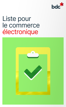 Illustration d'un presse-papiers aux couleurs vives avec le texte Liste pour le commerce électronique