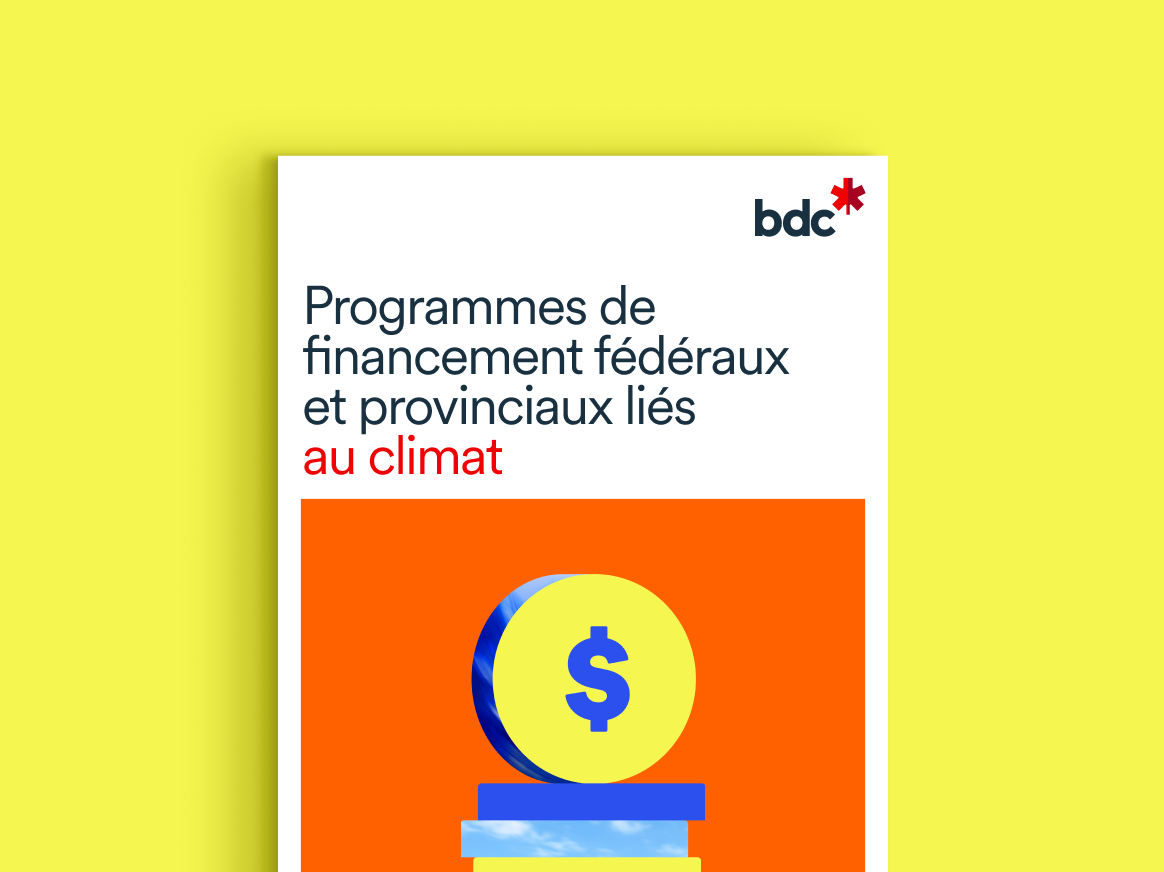 Liste de programmes de financement fédéraux et provinciaux liés au climat