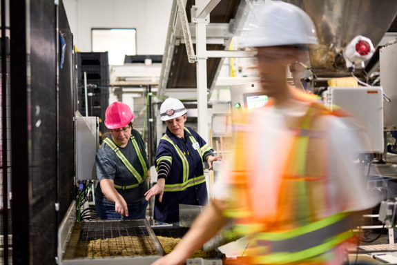 Entosystem employees working in a factory