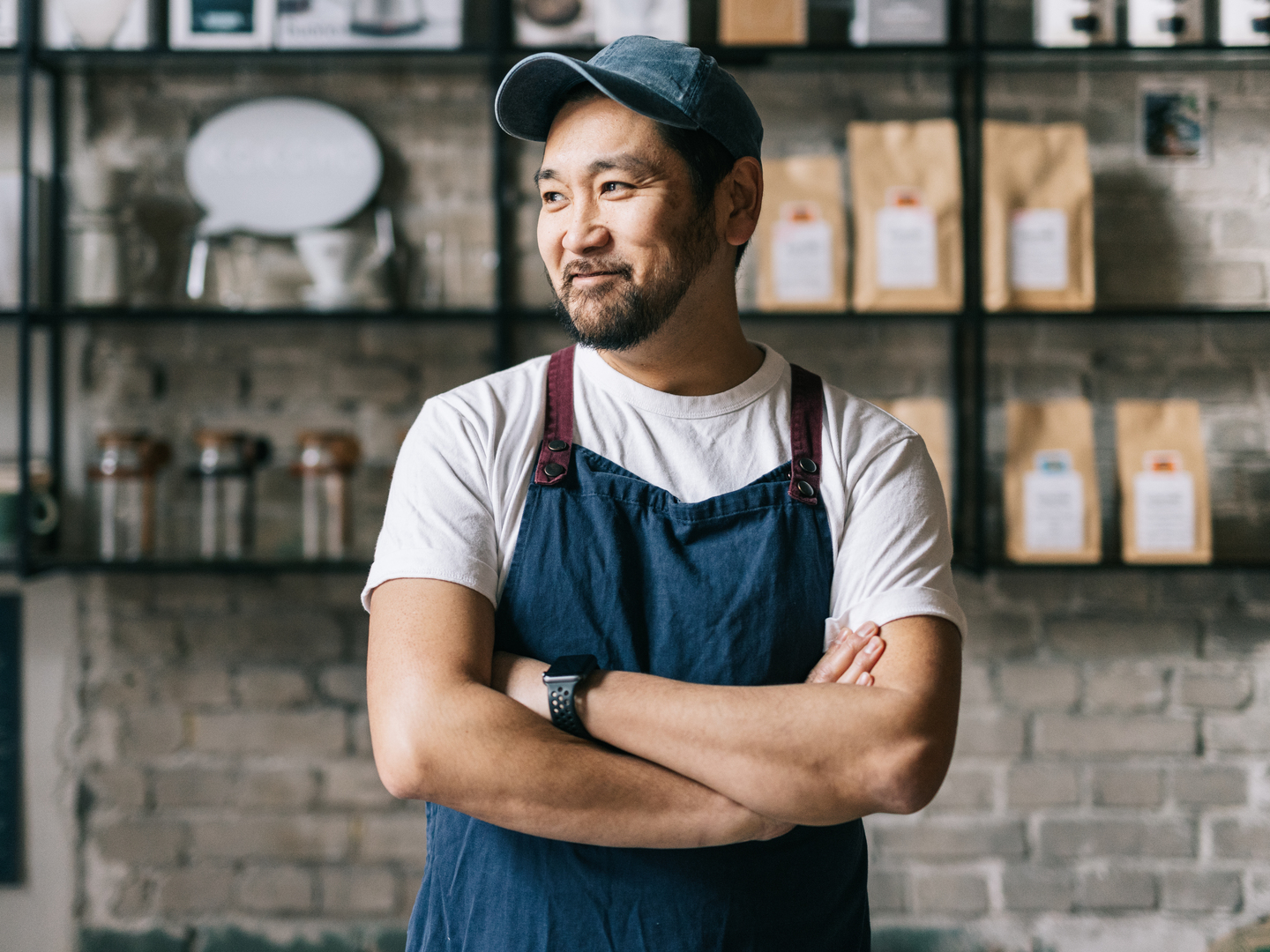 A man with his arms crossed